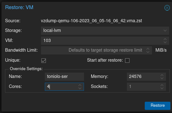 Restore cloud-init image