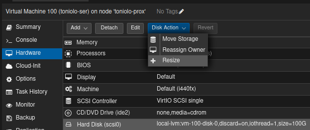 Resize drive